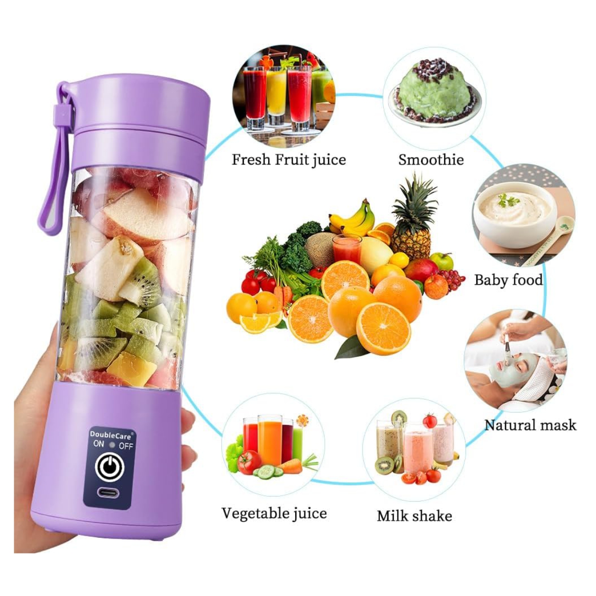 Mini Licuadora Portátil Recargable 380 ml