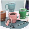 Taza Térmica de Acero Inoxidable con Pajilla 480 ml