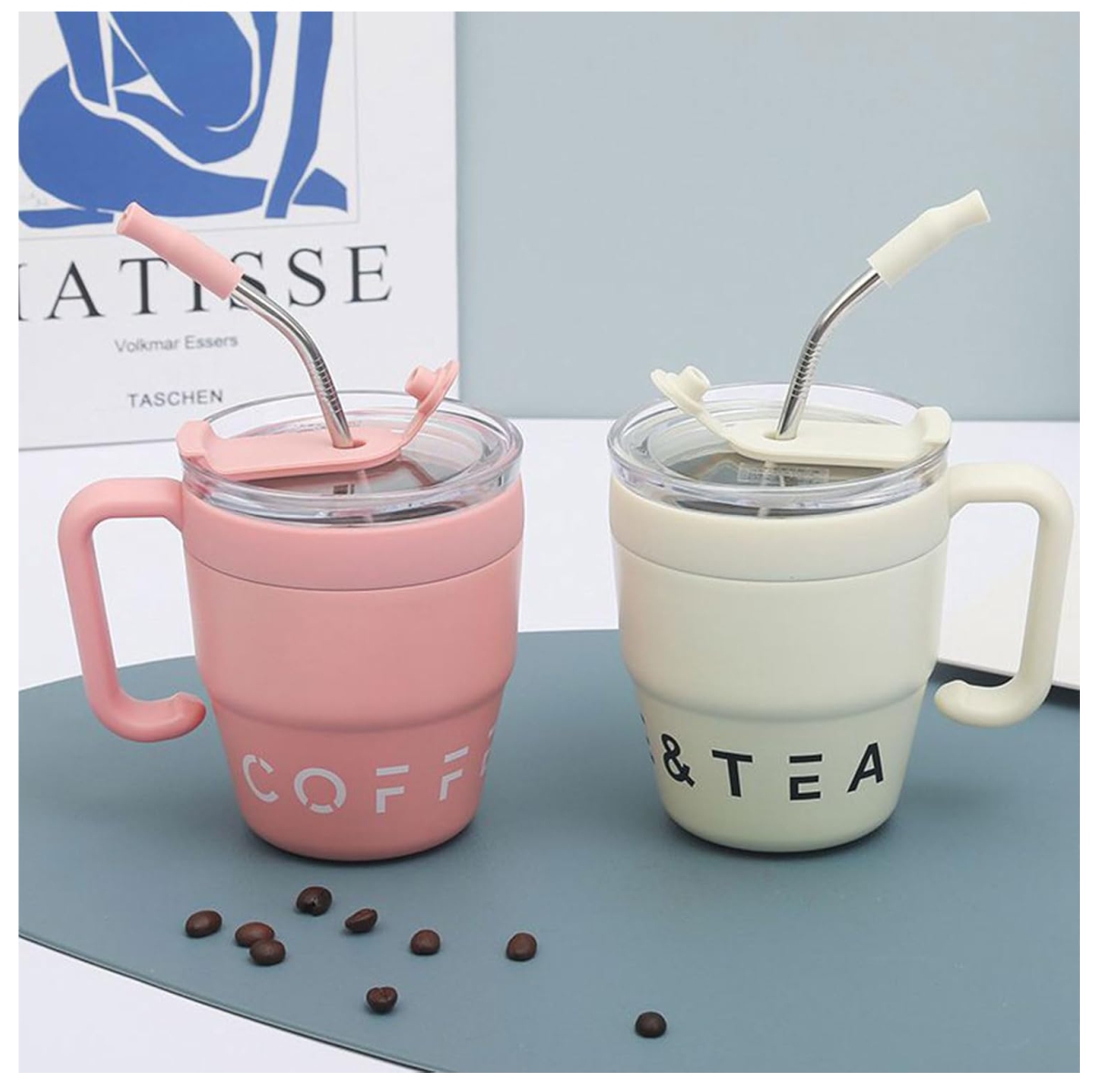 Taza Térmica de Acero Inoxidable con Pajilla 480 ml - Image 3