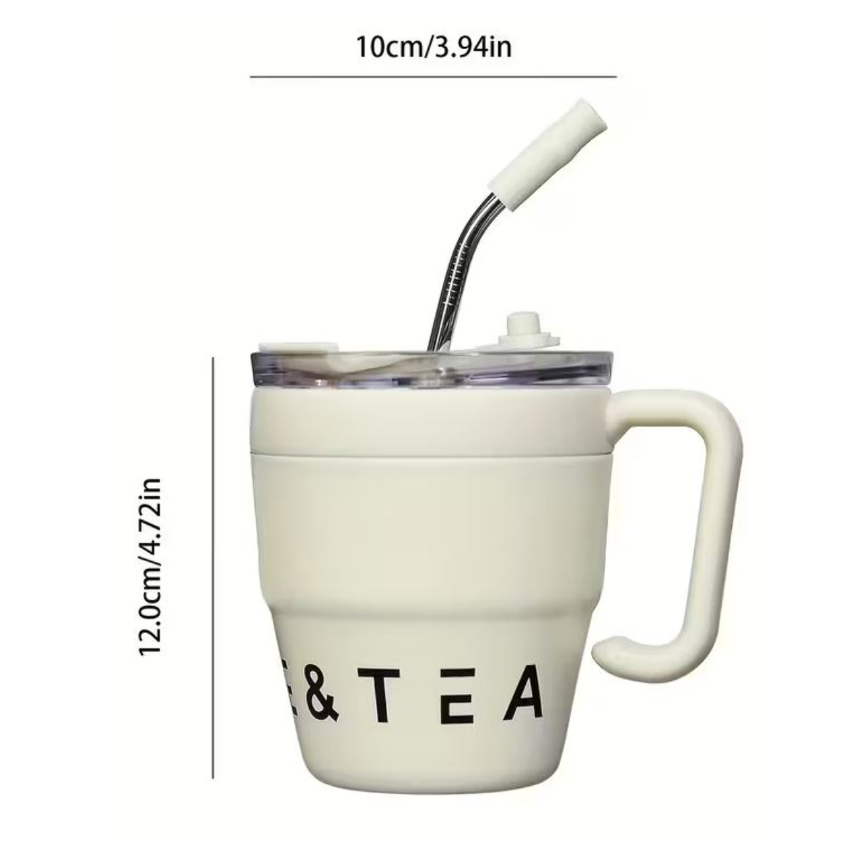 Taza Térmica de Acero Inoxidable con Pajilla 480 ml - Image 6