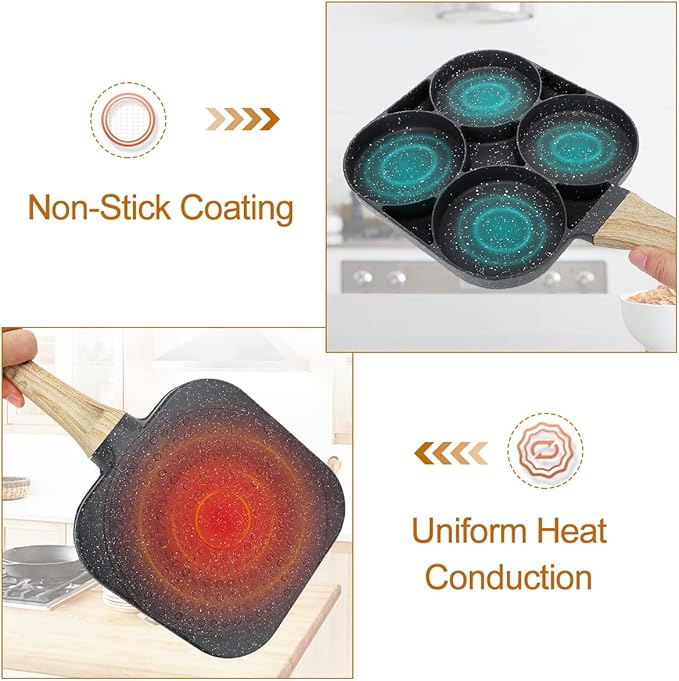 Sartén Antiadherente con 4 Cavidades para Desayuno - Image 6