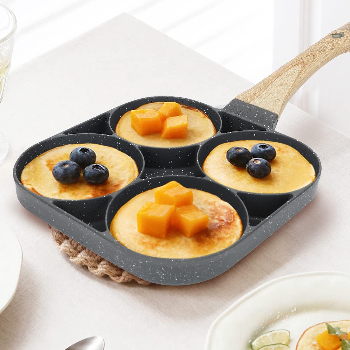Sartén Antiadherente con 4 Cavidades para Desayuno