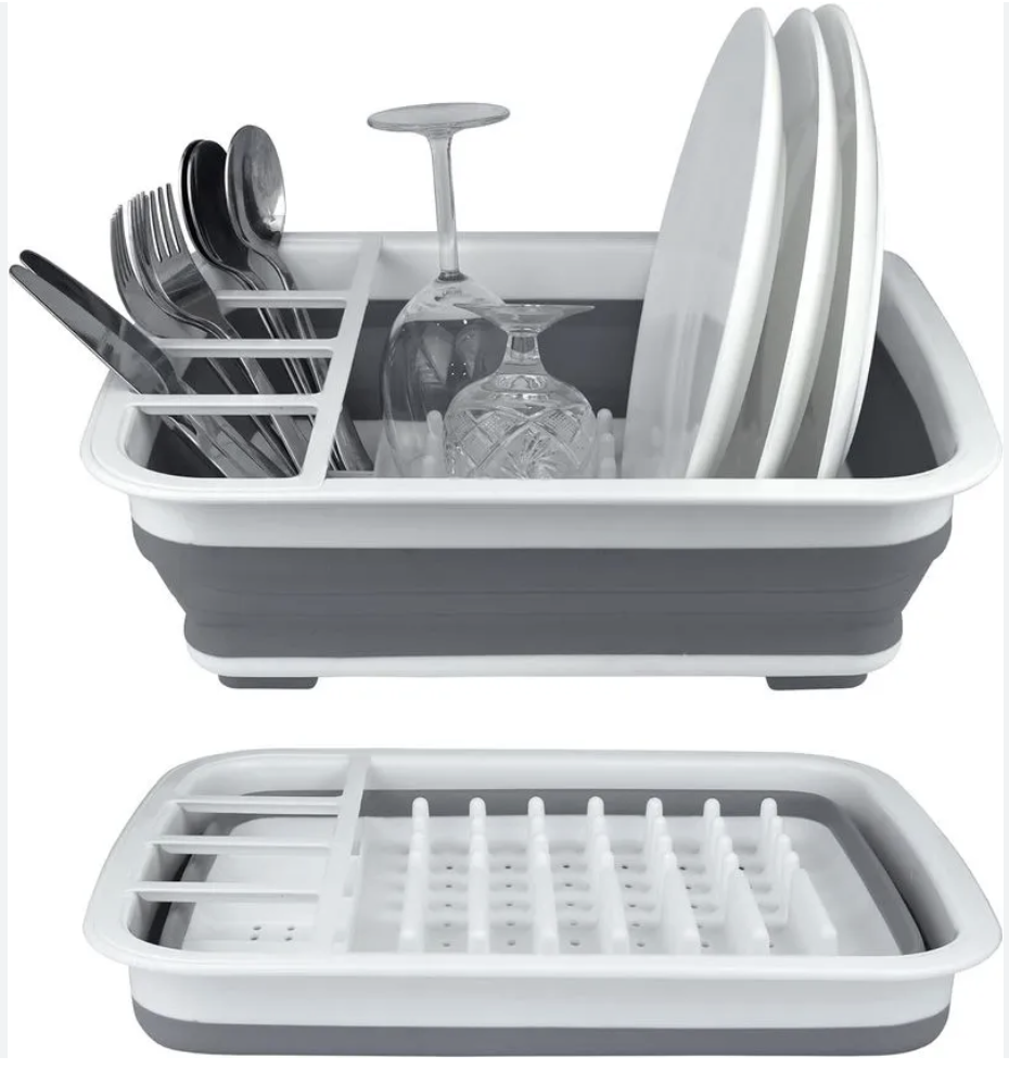 Escurridor de Platos Plástico Plegable con Separador