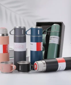 Termo de Acero Inoxidable 500 ml con 2 Tazas