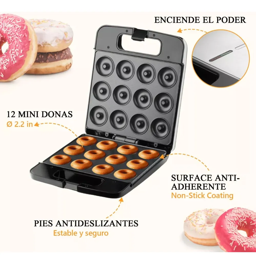 Máquina para Mini Donas 12 Porciones 1400 W - Image 3